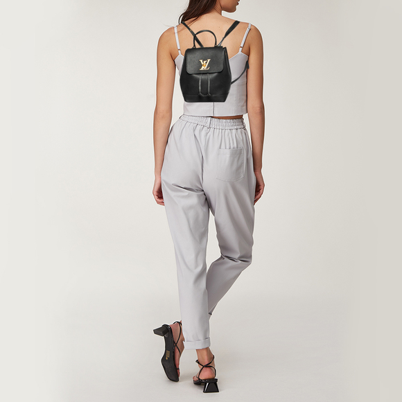 LOUIS VUITTON Black Leather Lockme Backpack - Picture 2 of 8